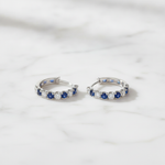 Load image into Gallery viewer, EHE57608. 14K Solid Gold Diamond and Gemstone Huggies
