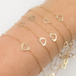 Load image into Gallery viewer, 14k Solid Gold Connected Heart Chain