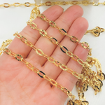Load image into Gallery viewer, Gold Plated 925 Sterling Silver Flat Hammered Oval Link Chain