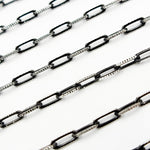 Load image into Gallery viewer, Z113SB. Two Tone Sterling Silver and Black Rhodium Paperclip Textured Chain