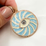 Load image into Gallery viewer, Silver Round Eye Pendant with Gemstone