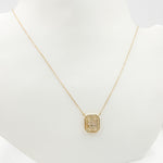 Load image into Gallery viewer, NFF71502. 14k Solid Gold Diamond Rectangle Baguette Necklace