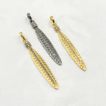 Load image into Gallery viewer, DP418. Diamond Sterling Silver Long Leaf Pendant