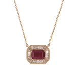 Load image into Gallery viewer, CN97216. 14K Solid Gold Octagon Gemstone Fancy Tiny Necklace