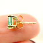 Load image into Gallery viewer, ESI59090EM. 14k Solid Yellow Gold Emerald Studs