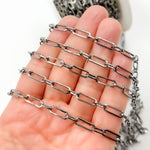 Load image into Gallery viewer, Sterling Silver Flat Paperclip Long and Short Chains