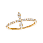 Load image into Gallery viewer, 14K Solid Gold Diamond Cross Ring.