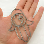 Load image into Gallery viewer, DP07. Diamond & Sterling Silver Hamsa Pendant with OM Symbol