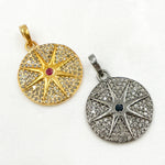 Load image into Gallery viewer, DP601. Diamond Silver Star Pendant with Gemstone