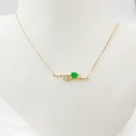 Load image into Gallery viewer, CN96320. 14K Solid Gold Diamond and Gemstone Arrows Necklace