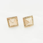 Load image into Gallery viewer, DE051. Diamond Sterling Silver Square Studs