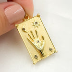 Load image into Gallery viewer, Buy Now Sterling Silver Rectangle Hand Celestial Pendant