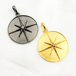 Load image into Gallery viewer, Diamond Sterling Silver Round Star Charm