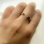 Load image into Gallery viewer, 14K Solid Gold Diamond & Blue Sapphire Ring.
