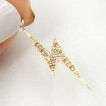 Load image into Gallery viewer, 14K Solid Gold Diamond Lightning Bolt Charm