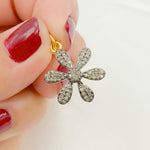 Load image into Gallery viewer, DC449. Diamond Sterling Silver Flower Pendant