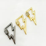 Load image into Gallery viewer, DC606. Diamond & Sterling Silver Lightning Bolt Carabiner Clasp