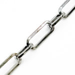 Load image into Gallery viewer, Black Rhodium Sterling Silver Flat Paperclip Long Chain