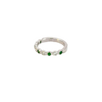 Load image into Gallery viewer, 14k Solid Gold Emerald and Diamond Band Ring.