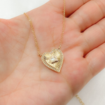 Load image into Gallery viewer, NFE71508. 14K Solid Gold Diamond Heart Necklace