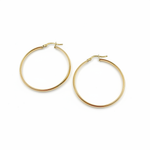Load image into Gallery viewer, GER168. 14K Solid Gold Hollow Hoop Earrings