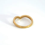 Load image into Gallery viewer, 14k Solid Gold Diamond Chevron Ring.