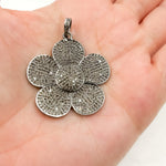 Load image into Gallery viewer, DP174. Diamond Sterling Silver Flower Pendant