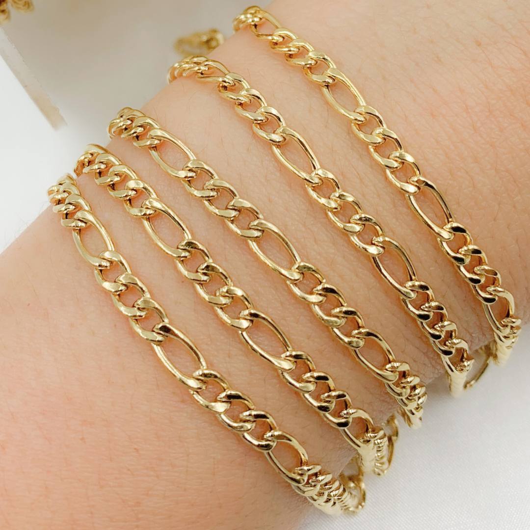 Y61GP. Gold Plated 925 Sterling Silver Figaro Chain