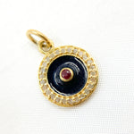 Load image into Gallery viewer, Diamond Sterling Silver Round Enamel Charm with Gemstone