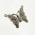 Load image into Gallery viewer, DP142. Diamond Sterling Silver Butterfly Connector Pendant with Gemstone