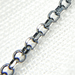 Load image into Gallery viewer, Black Rhodium & White Sterling Silver Rolo Chain