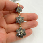 Load image into Gallery viewer, DP216. Diamond Sterling Silver 3 Flower Long Pendant with Gemstone.