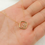 Load image into Gallery viewer, NT401198. 14k Solid Gold Diamond Square Necklace
