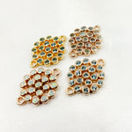 Load image into Gallery viewer, Silver Round Connector with Gemstone