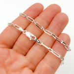 Load image into Gallery viewer, Z47SSN. Sterling Silver Flat Long and Short Links Necklace