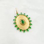 Load image into Gallery viewer, 14K Solid Gold Diamond and Gemstone Oval Charm. GDP565