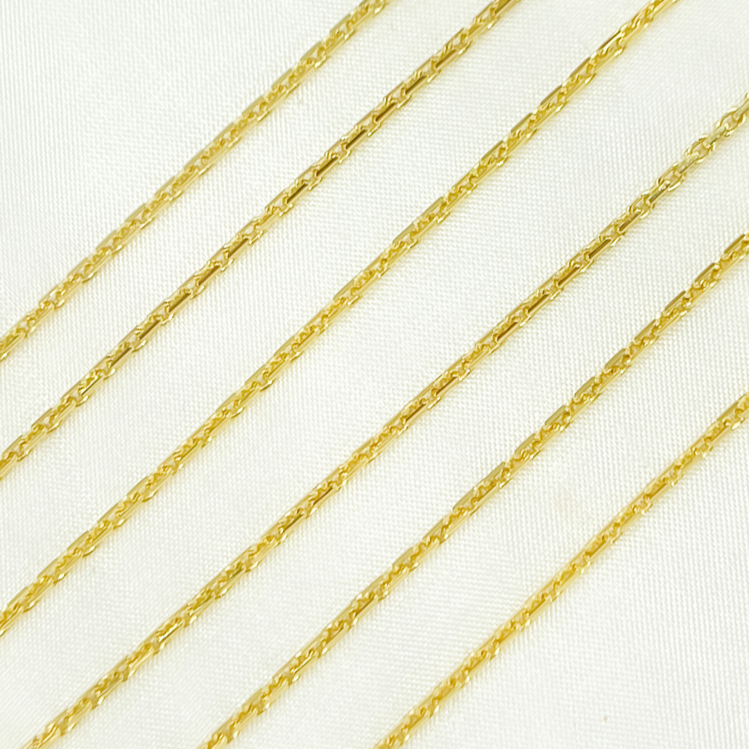 14k Solid Yellow Gold Box Link chain by Foot