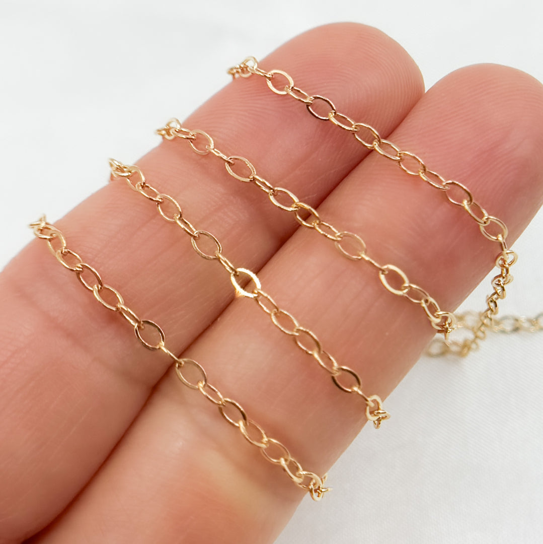 1512FGF. Gold-Filled Flat Oval Link Chain