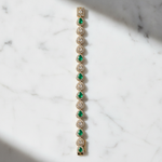 Load image into Gallery viewer, BR404121. 14K Solid Gold Diamond and Emerald Fancy Bracelet