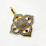 Load image into Gallery viewer, DP298. Diamond & Sterling Silver Flower Pendant with Gemstone