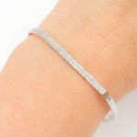 Load image into Gallery viewer, BNE68468. 14K Solid White Gold Diamond Fancy Bangle