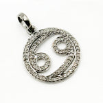 Load image into Gallery viewer, DC329. Diamond Sterling Silver Round Cancer Zodiac Pendant