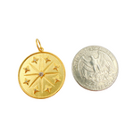 Load image into Gallery viewer, 14K Solid Gold Diamond Circle Charm with Stars. GDP158