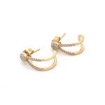 Load image into Gallery viewer, EFE52349. 14k Solid Yellow Gold Diamond Earrings