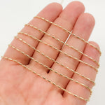 Load image into Gallery viewer, 14k Solid Yellow Gold Smooth Round Bars Link Chain