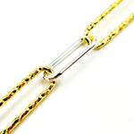 Load image into Gallery viewer, Sterling Silver Smooth and Gold Plated Diamond Cut Paperclip Chains
