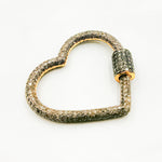 Load image into Gallery viewer, DC658. Diamond & Sterling Silver Heart Carabiner Clasp