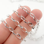 Load image into Gallery viewer, Sterling Silver Oval Diamond Cut Link Chain