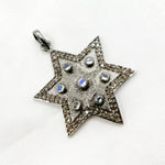 Load image into Gallery viewer, Diamond Silver Star Pendant with Gemstone