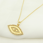 Load image into Gallery viewer, 14K Solid Gold Diamonds and Gemstones Evil Eye Charm. GDP164